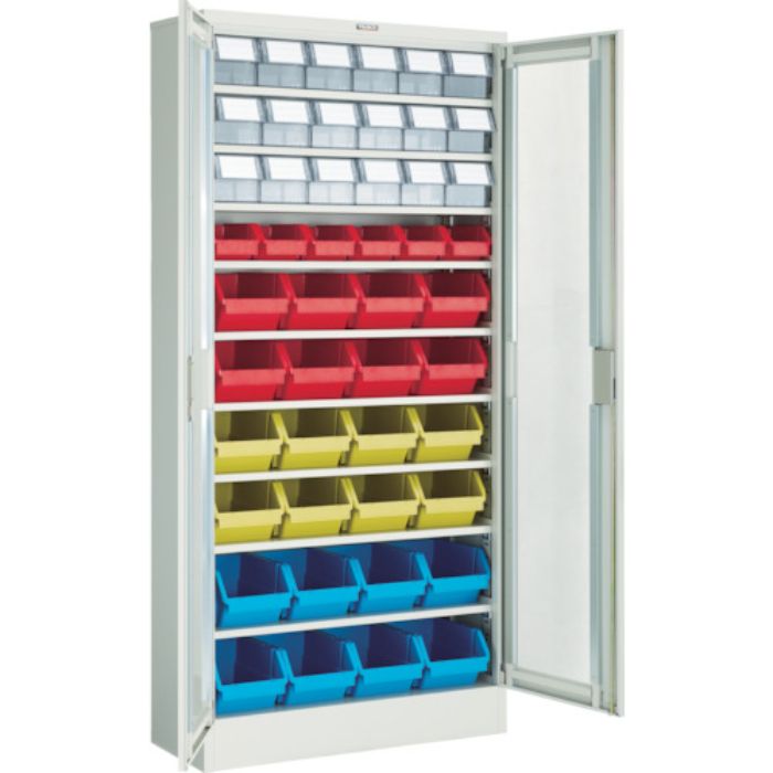 TRUSCO コンテナラックケース バンラックケース M型 両開き扉 コンテナ入 H1790(Tcode:4408004)