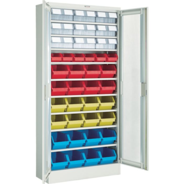 TRUSCO コンテナラックケース バンラックケース M型 両開き扉 コンテナ入 H1790(Tcode:4408012)