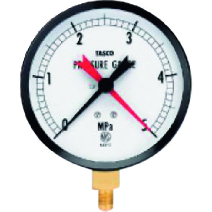 タスコ 100φ圧力計(5.0MPa 設置針式)(Tcode:1447875)