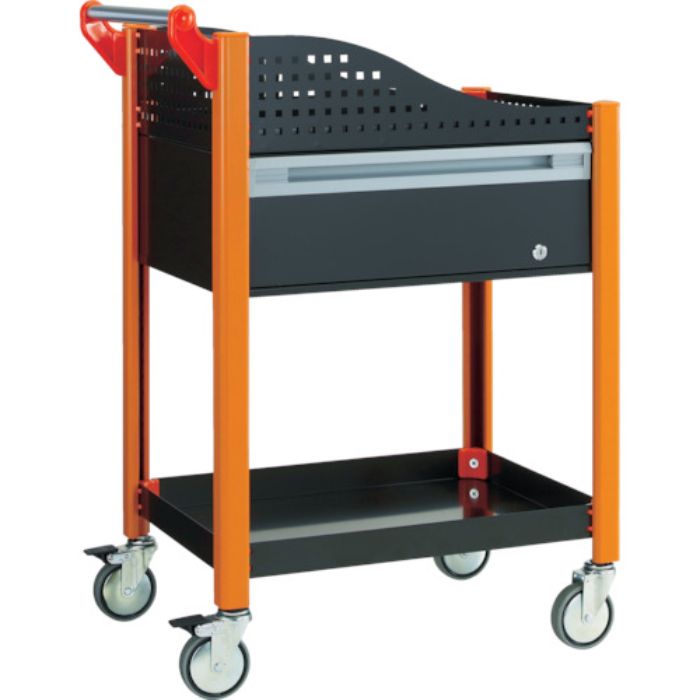 TRUSCO カスタムワゴン 深型1段引出・浅棚板付 ブラック