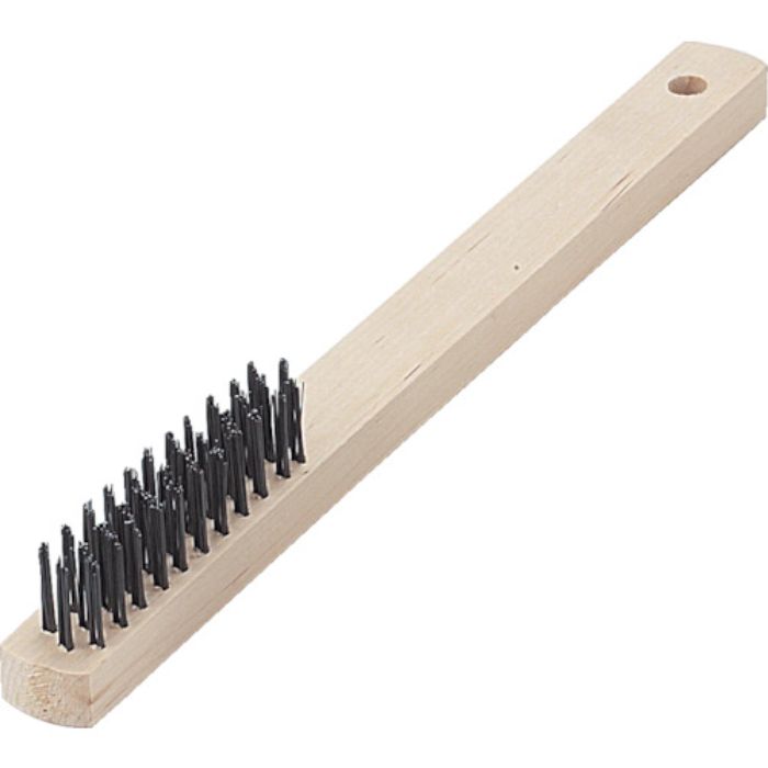 TRUSCO 木柄3行ブラシ 焼入鋼線(Tcode:2589273)