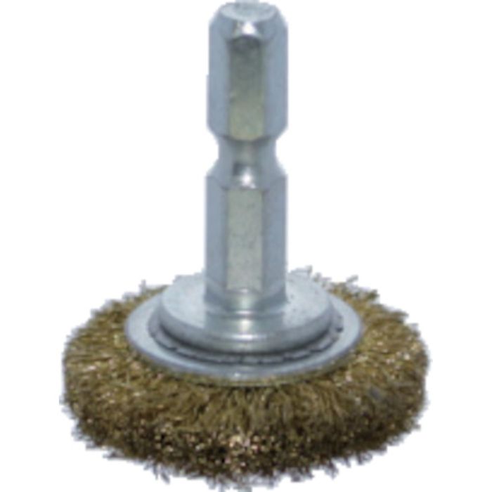 TRUSCO 軸付ホイールブラシ φ32X軸6.35 真鍮線 線径0.15(Tcode:8554884)