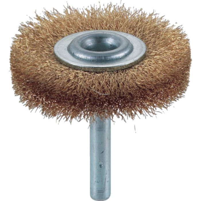 TRUSCO 軸付ホイールブラシ φ50X軸6 真鍮 線径0.15(Tcode:2619539)