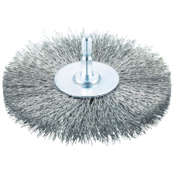 TRUSCO 軸付ホイールブラシ φ100X軸6.35 ステンレス線0.3(Tcode:3521036)