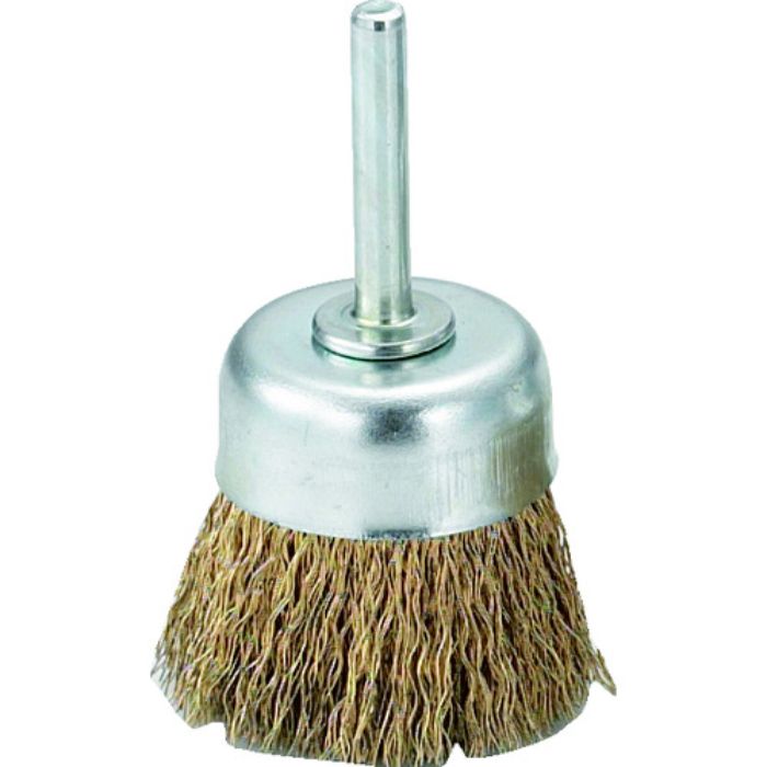 TRUSCO 軸付カップブラシ φ50X軸6 真鍮メッキ鋼線 線径0.25(Tcode:2589907)