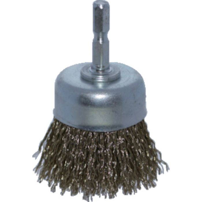 TRUSCO 軸付カップブラシ Φ50X軸6.35 真鍮メッキ鋼線 0.25線(Tcode:8554872)