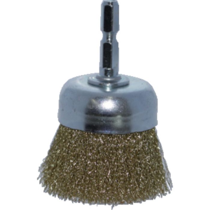 TRUSCO 軸付カップブラシ Φ50X軸6.35 真鍮線 0.15線(Tcode:8554875)