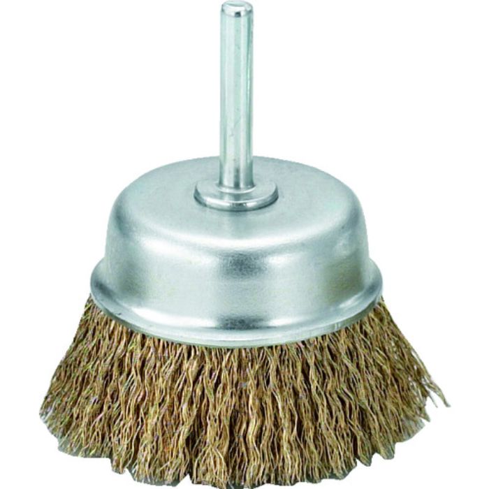 TRUSCO 軸付カップブラシ φ65X軸6 真鍮メッキ鋼線 線径0.25(Tcode:2589915)