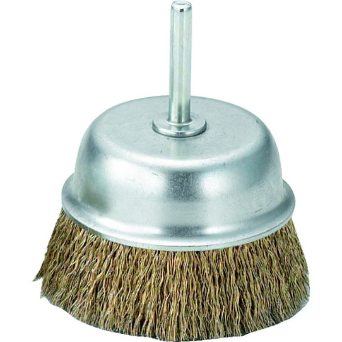 TRUSCO 軸付カップブラシ φ75X軸6 真鍮メッキ鋼線 線径0.25(Tcode:2589923)