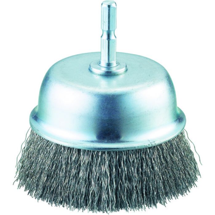 TRUSCO 軸付カップブラシ φ75X軸6.35 ステンレス線 線径0.3(Tcode:3520978)