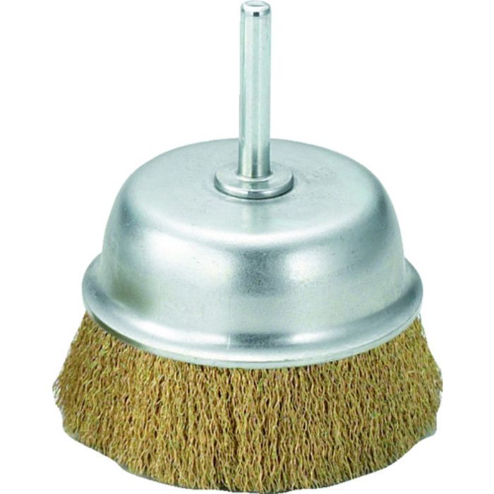 TRUSCO 軸付カップブラシ φ75X軸6 真鍮 線径0.15(Tcode:2589966)