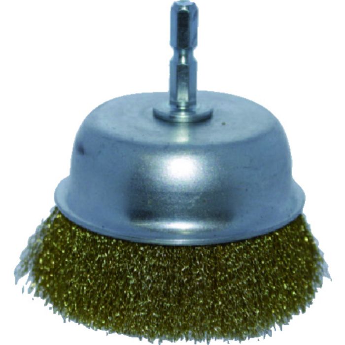 TRUSCO 軸付カップブラシ Φ75X軸6.35 真鍮線 0.15線(Tcode:8554877)