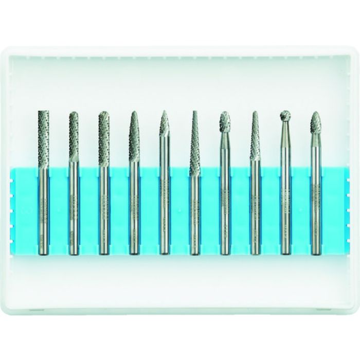TRUSCO 超硬バーセットAシリーズ 軸3mm 刃径3mm 10本セット(Tcode:4365569)