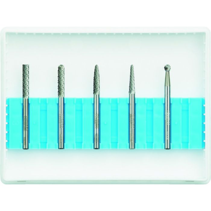 TRUSCO 超硬バーセットAシリーズ 軸3mm 刃径3mm 5本セット(Tcode:4365577)
