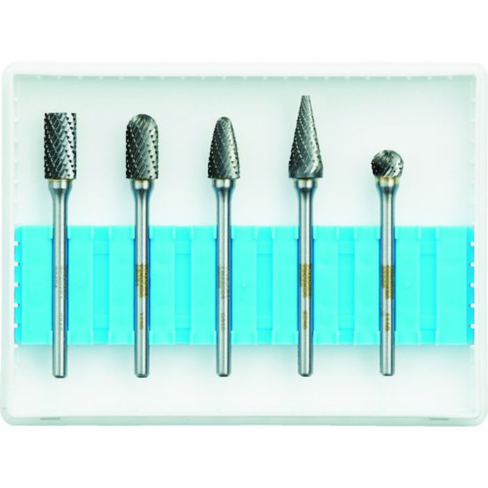 TRUSCO 超硬バーセットBシリーズ 軸3mm 刃径6.4mm 5本セット(Tcode:4365585)