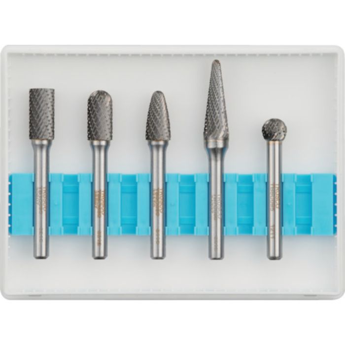 TRUSCO 超硬バーセットCシリーズ 軸6mm 刃径9.5mm 5本セット(Tcode:4365615)