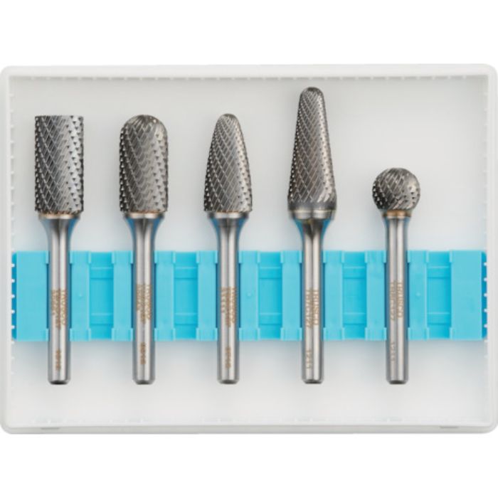 TRUSCO 超硬バーセットCシリーズ 軸6mm 刃径12.7mm 5本セット(Tcode:4365623)