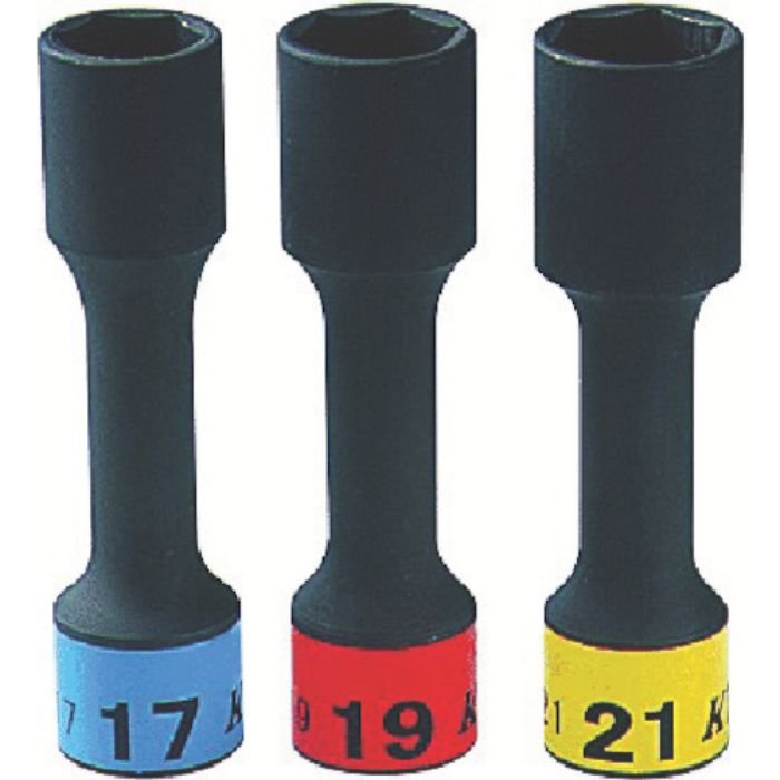 KTC 12.7sq.インパクトレンチ用ホイールナットソケットセット(3コ組) (ロング薄肉) 6角(Tcode:8230850)