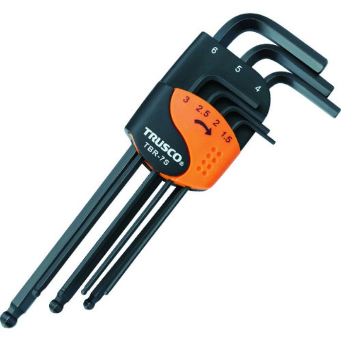 TRUSCO ボールポイント六角棒レンチセット 標準タイプ 7本組(Tcode:1038235)