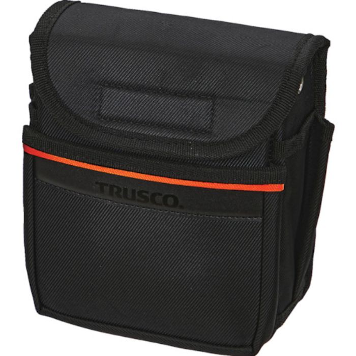 TRUSCO 小型腰袋2段 フタ付 ブラック(Tcode:5630467)