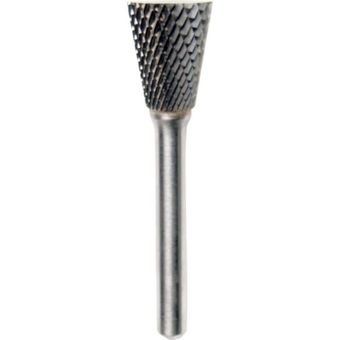 NRS 超硬バー 逆円錐dカット 刃径16×刃長19×軸径6×軸長44 ロー付(Tcode:4356799)