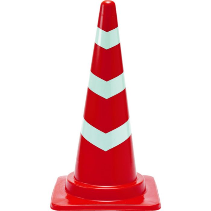 TRUSCO 反射テープ付安全コーン 幅380mmX高さ700mm レッド テープ3段(Tcode:1144283)