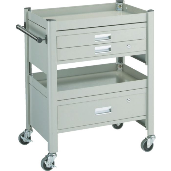 TRUSCO コンビネーションワゴン 643X427XH880 1段・2段引出付(Tcode:3047491)