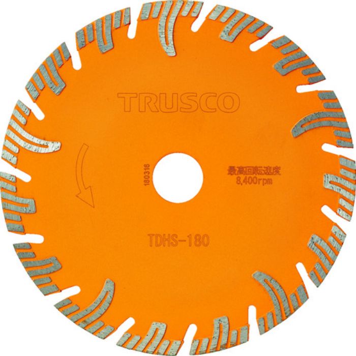 TRUSCO ダイヤモンドカッタープロテクトセグメント 180X2.4TX25.4(Tcode:1151137)