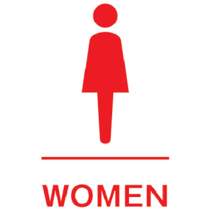 TRUSCO ドアプレート 女性トイレ 裏面テープ付 40X60 厚み2MM(Tcode:2564563)