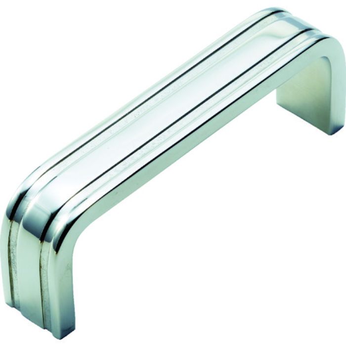 TRUSCO 溝付角型取手 ステンレス鏡面 全長107mm 全高35mm ねじM5深さ6(Tcode:1231534)