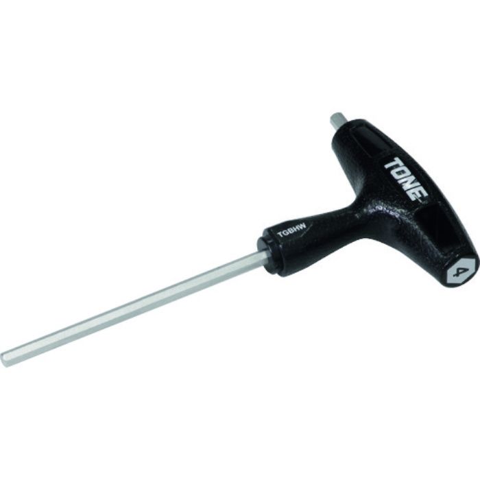 TONE 六角棒レンチ(T形) グリップヘキサゴンレンチ 対辺寸法4mm 全長140mm(Tcode:2178918)