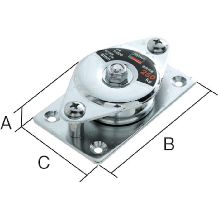 TRUSCO 固定滑車よこ型一車 ベアリング入り(Tcode:1948937)