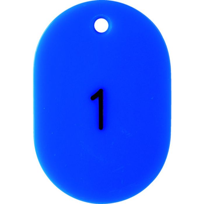 TRUSCO 番号入小判札 大 60X40 1〜25 青(Tcode:1162313)