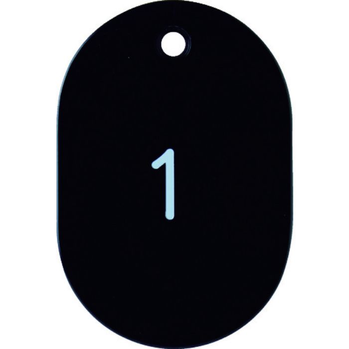 TRUSCO 番号入小判札 大 60X40 1〜25 黒(Tcode:1162318)