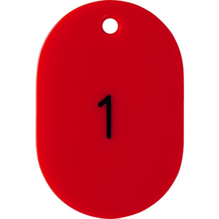 TRUSCO 番号入小判札 大 60X40 1〜25 赤(Tcode:1162311)