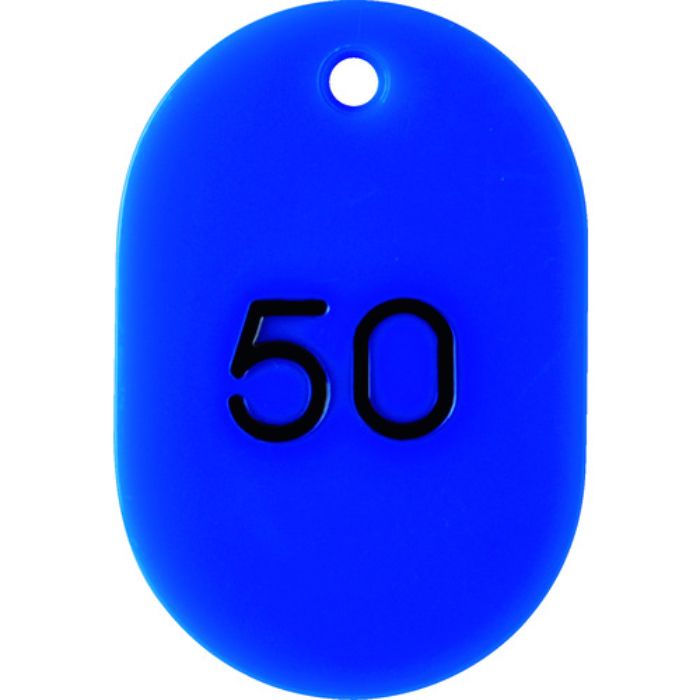 TRUSCO 番号入小判札 大 60X40 26〜50 青(Tcode:1162323)