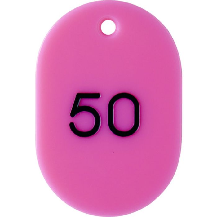 TRUSCO 番号入小判札 大 60X40 26〜50 ピンク(Tcode:1162321)