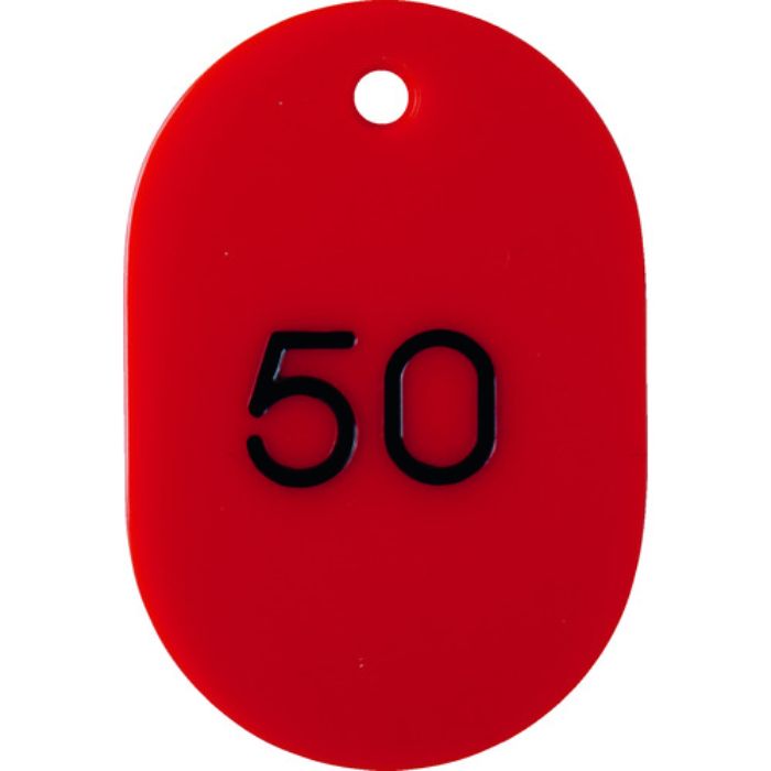 TRUSCO 番号入小判札 大 60X40 26〜50 赤(Tcode:1162320)