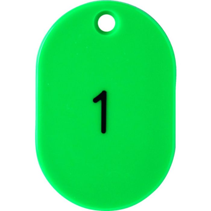 TRUSCO 番号入小判札 小 45X30 1〜25 緑(Tcode:1162342)