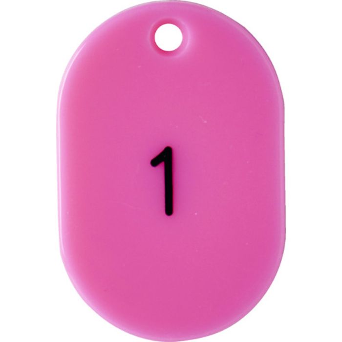 TRUSCO 番号入小判札 小 45X30 1〜25 ピンク(Tcode:1162339)