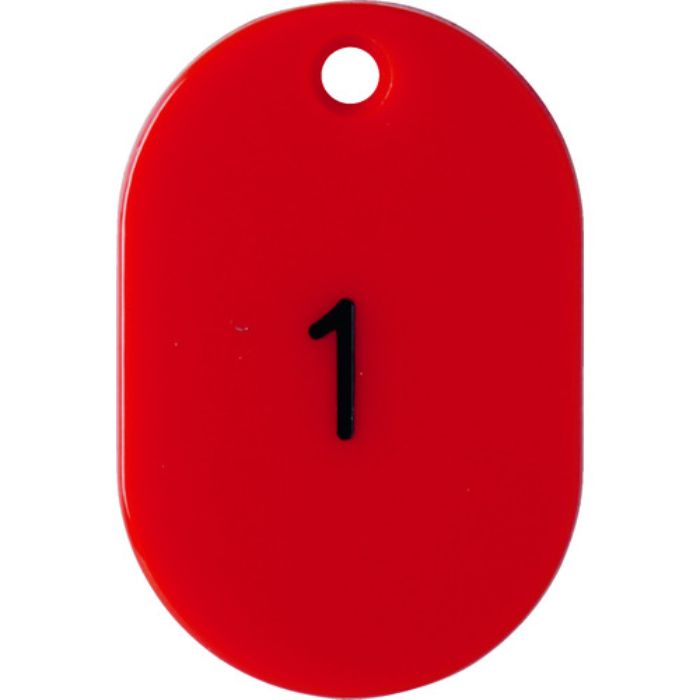 TRUSCO 番号入小判札 小 45X30 1〜25 赤(Tcode:1162338)