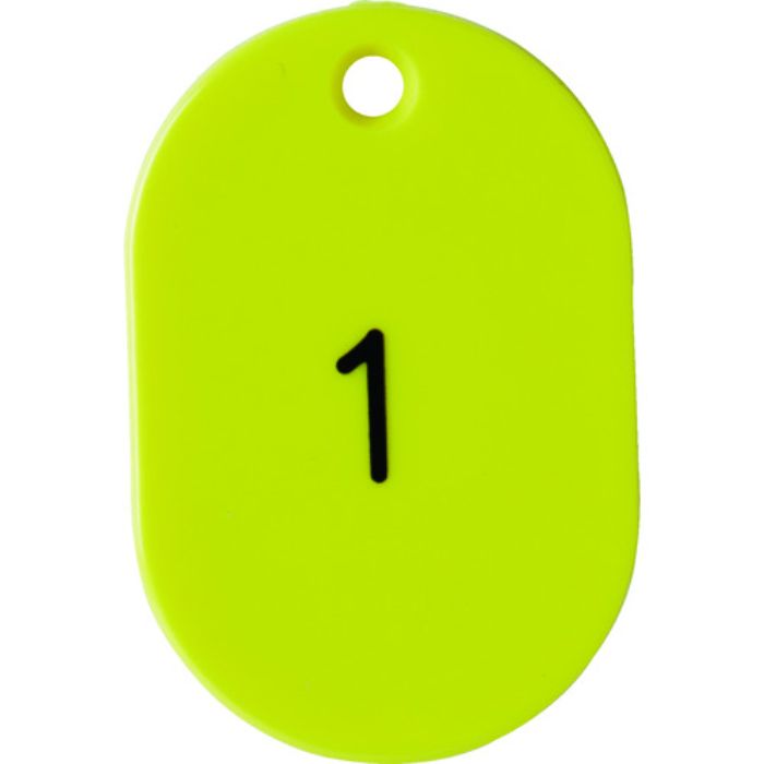 TRUSCO 番号入小判札 小 45X30 1〜25 黄(Tcode:1162343)