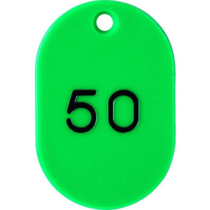 TRUSCO 番号入小判札 小 45X30 26〜50 緑(Tcode:1162351)