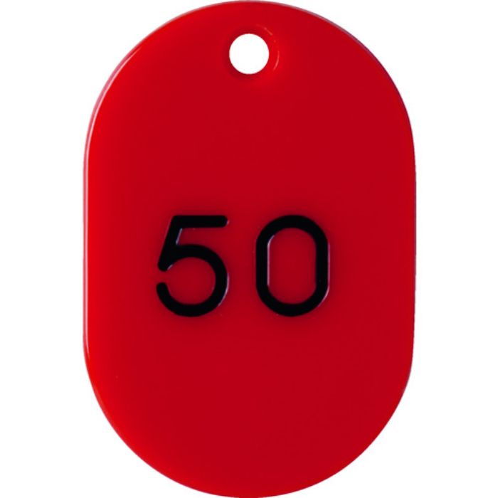 TRUSCO 番号入小判札 小 45X30 26〜50 赤(Tcode:1162346)