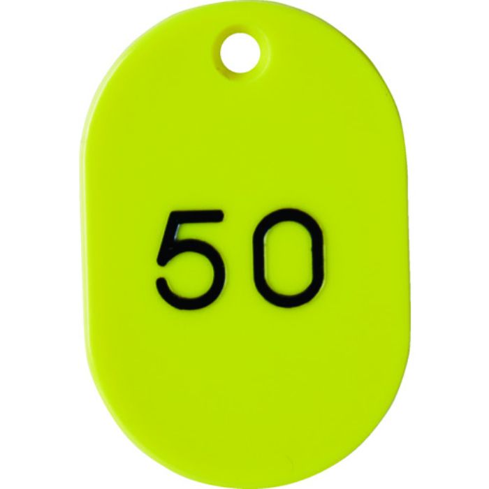 TRUSCO 番号入小判札 小 45X30 26〜50 黄(Tcode:1162352)