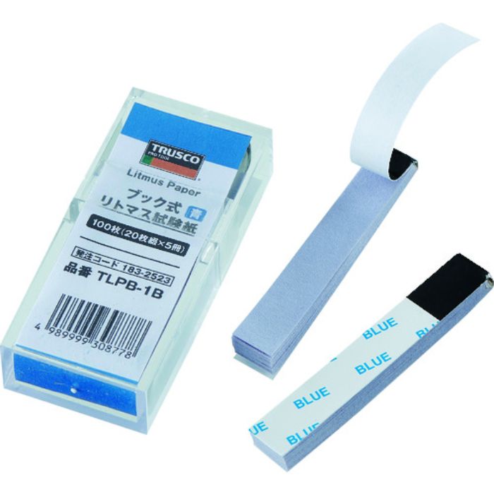 TRUSCO ブック式リトマス試験紙 20枚綴X5冊X10 青(Tcode:1832521)