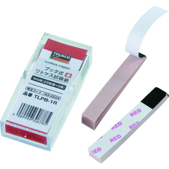 TRUSCO ブック式リトマス試験紙 20枚綴X5冊 赤(Tcode:1832524)