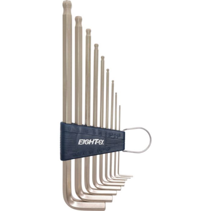 エイト 六角棒スパナテーパーヘッドエキストラロング 9本セット 1.5〜10mm(Tcode:8115995)