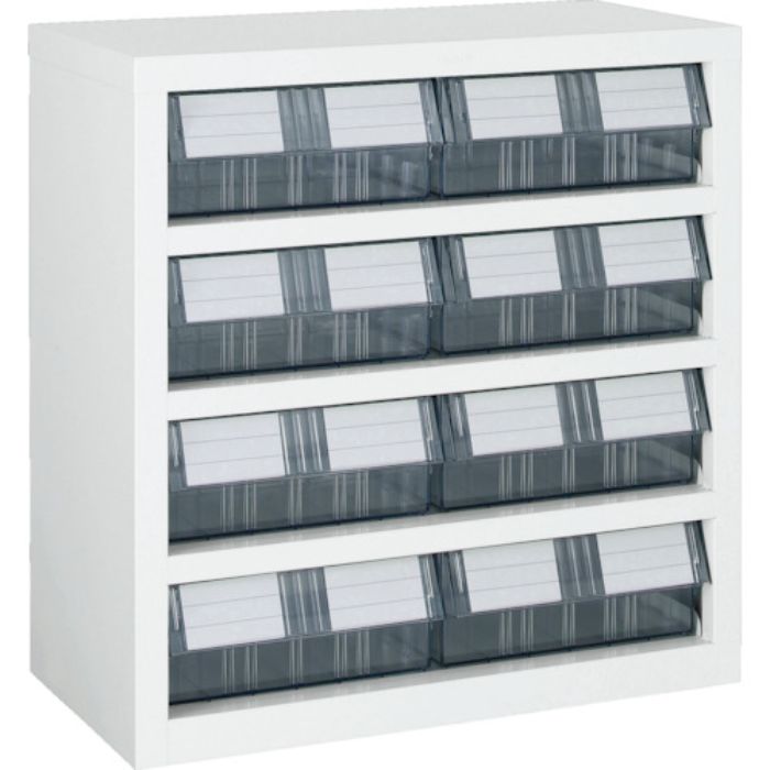 TRUSCO パーツケース 横型バンラックケースM型 592X307XH609 2列4段 W(Tcode:3937364)