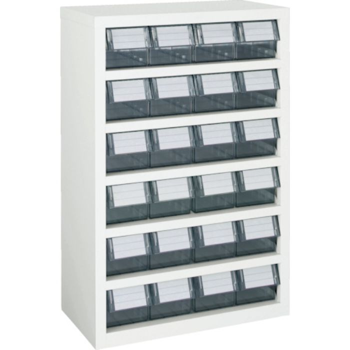 TRUSCO パーツケース 横型バンラックケースM型 592X307XH890 4列6段 W(Tcode:3937372)